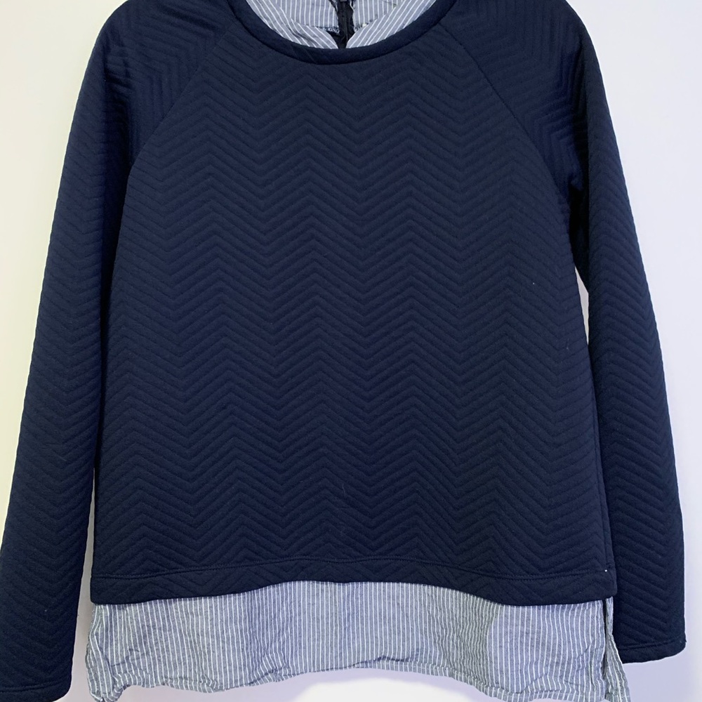 Navy peekaboo sweater